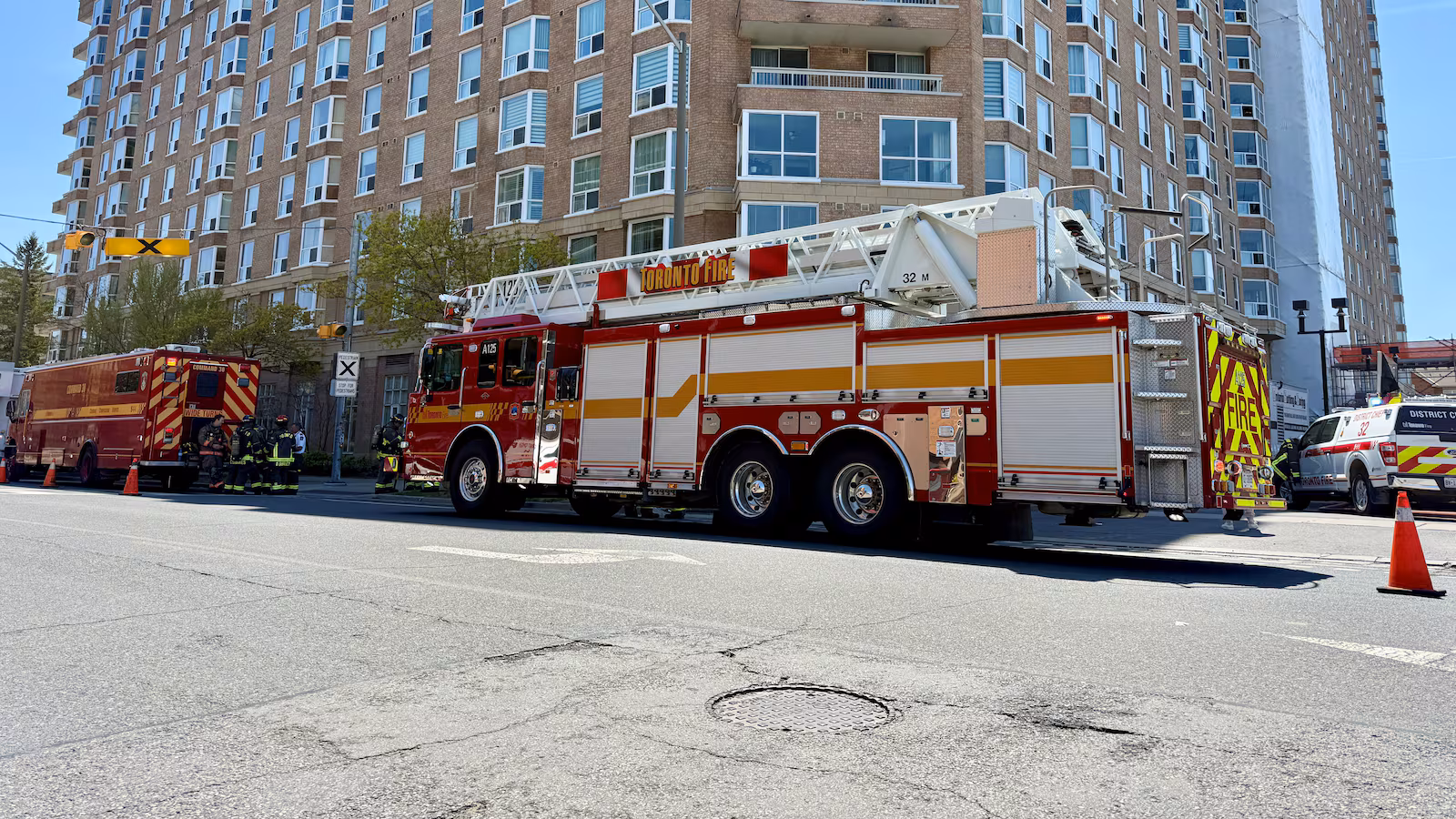 Accident on 24 Today: Toronto firefighters still at 2 East York buildings that caught fire Monday